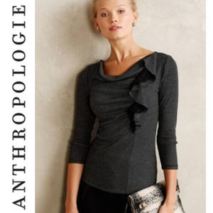 Deletta Ophelia Ruffled top, black NWOT